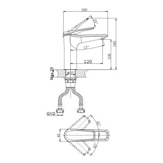 Смеситель для умывальника RUSH Nevis (NE1735-12ch )