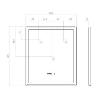 Зеркало с подсветкой Vigo Geometry Luxe 208 60 см