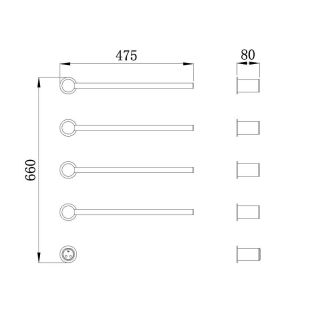 Полотенцесушитель электрический Raglo R350.52.09 47 см встраиваемый сенсорный с терморегулятором графит