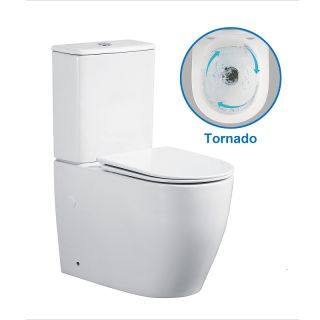 Унитаз-компакт Azario Bonelle AZ-1229A безободковый крышка-сиденье микролифт смыв торнадо белый