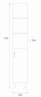 Пенал напольный Onika Тимбер 403067 30см серый матовый/дуб сонома