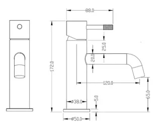 Смеситель для раковины Boheme Uno 461-CB брашированная медь