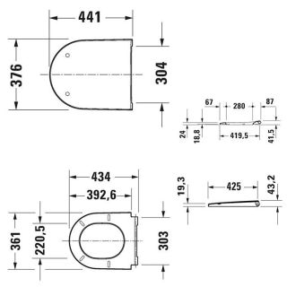 Сиденье с крышкой для унитаза Duravit  D-Neo 0021691394 черное