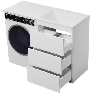 Напольная тумба под раковину Brevita Grafit УТ000015088 120 см Белая матовая