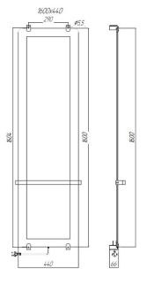 Электрический полотенцесушитель Allen Brau Infinity 8.21005.GL зеркальный 44х160 см