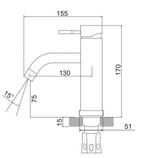 Смеситель для раковины РМС SUS128BL-001F чёрный