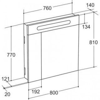 Зеркальный шкаф Roca Victoria Nord ZRU9000033 правый 80 см