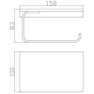 Держатель туалетной бумаги Rav Slezak Nil NLA0403 с полкой Хром
