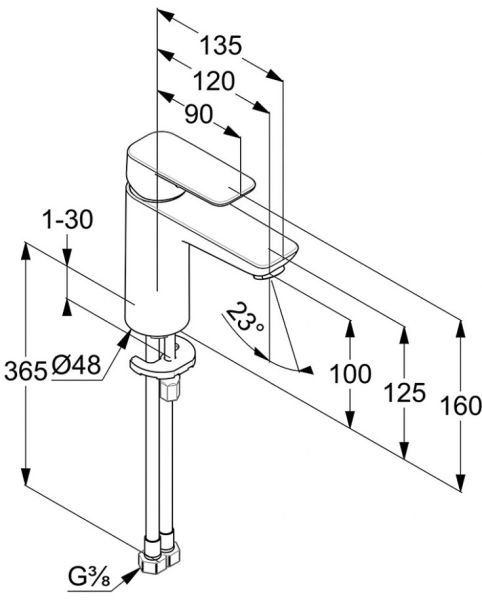 Смеситель для раковины Kludi Pure&Style хром 402920575