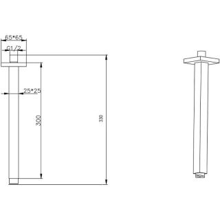 Кронштейн для верхнего душа Boheme Qubic 629-QUBIC-GM оружейная сталь