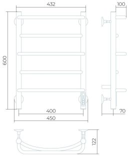 Электрический полотенцесушитель Larusso Евромикс П5 40x60см хром 4670078536372