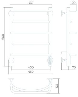 Электрический полотенцесушитель Larusso Евромикс П5 40x60см белый матовый 4670078536457
