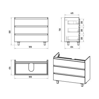 Напольная тумба под раковину Brevita Victory 105 УТ000024305 белый