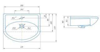 Мебельная раковина Rosa Уют 440 60см белый