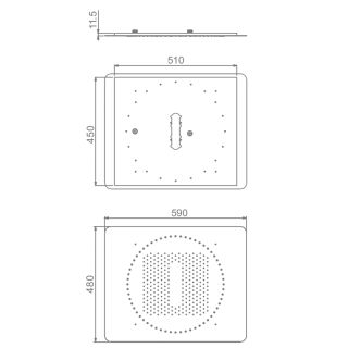 Верхний душ потолочный Raglo R452.03 59 см хром