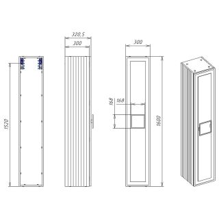 Шкаф-пенал La Fenice Cubo FNC-05-CUB-C-30 подвесной Бежевый матовый 30 см