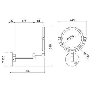 Косметическое зеркало Timo Saona 13376/00 хром