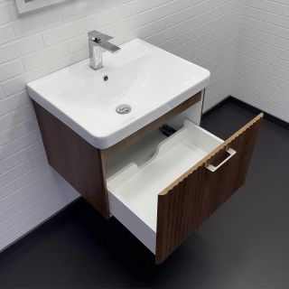 Тумба с раковиной Comforty Ангара 60 00-00021035 подвесная Дуб темно-коричневый