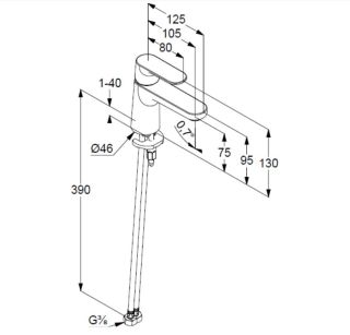 Смеситель для раковины Kludi Louva 242720575 хром