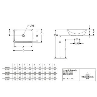 Раковина встраиваемая Villeroy Boch Loop & Friends 4A6500R1 белый