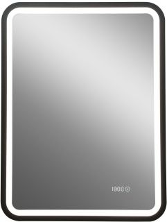 Зеркало с подсветкой и часами Art&Max Genova 60x80см чёрный AM-Gen-600-800-S-F-Т