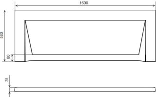 Фронтальная панель для ванны Timo FP17H 170см белый