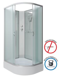 Душевая кабина Niagara NG-33974-14LBK 90x70см серебро/матовое