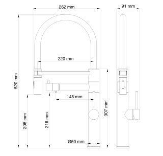 Смеситель для кухни Wonzon & Woghand WW-88458007-BN с гибким изливом и подключением фильтра брашированный никель