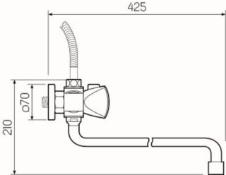 Смеситель для ванны с душем РМС SL119-143 хром