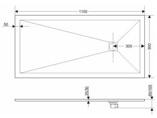 Душевой поддон Grossman Strong GR-S190110Q 110x90см белый