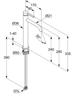 Смеситель для раковины Kludi Nova Fonte Pura 20298N515 брашированный никель