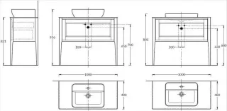 Тумба под раковину Kerama Marazzi Plaza Classic Neo PL.CN.100.1+1\NUT.M 100 см орех матовый