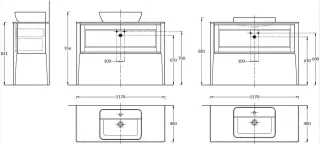 Тумба под раковину Kerama Marazzi Plaza Classic Neo PL.CN.120.1+1\NUT.M 120 см орех матовый