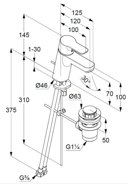 Смеситель для раковины Kludi Pure&Easy белый 373829165