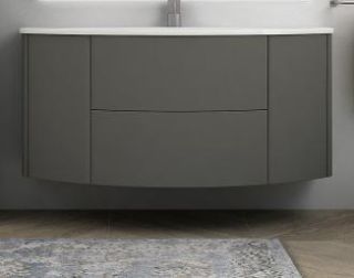 База под раковину Cezares с двумя выдвижными ящиками и двумя распашными створками, 54407 Grigio talpa opaco, 121x51