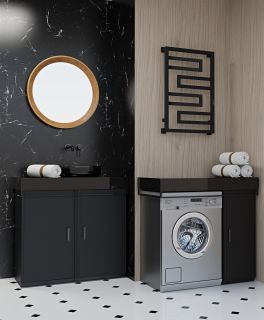 Полотенцесушитель электрический Indigo Flavio Slim DGL100-60BRRt 80x50 чёрный муар