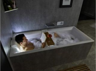 Акриловая ванна с подсветкой Riho Still Square LED B099005005 180х80см светодиоды и подголовники с двух сторон белый