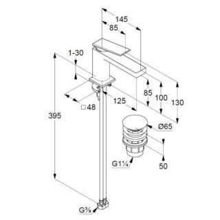 Смеситель для раковины Kludi Decus 542665375 белый матовый