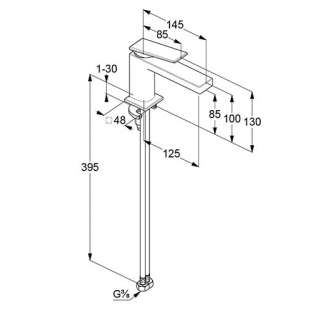 Смеситель для раковины Kludi Decus 542903975 чёрный матовый