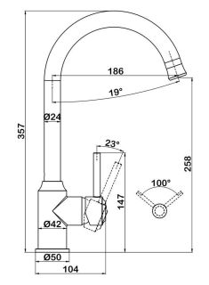 Смеситель для кухни Swedbe Selene 7440 хром