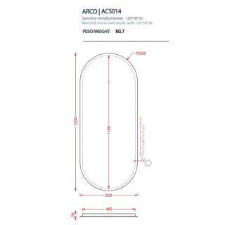 Зеркало Artceram Arco ACS014 с подсветкой