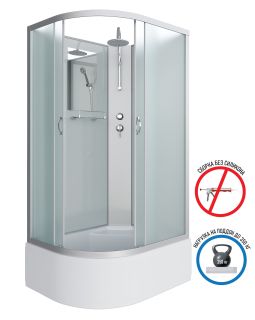 Душевая кабина Niagara NG-2310-14RBKT 120x80см серебро/матовое