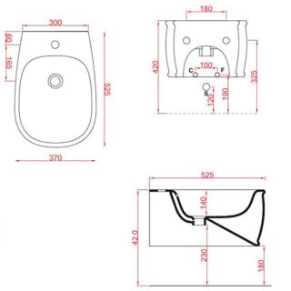 Биде Artceram AZULEY AZB001 03 00 nero*1 черное