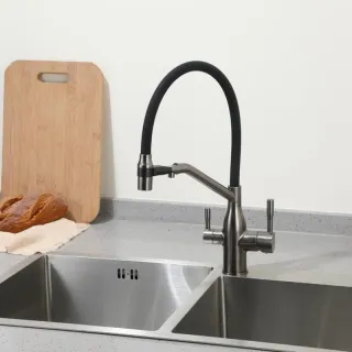 Смеситель для кухни Frap F4397-9 оружейная сталь