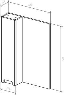 Зеркало-шкаф Bellezza Пегас 60см левый чёрный 00000008043