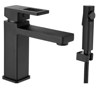 Смеситель для раковины с гигиеническим душем Shevanik S8271H чёрный