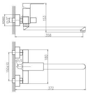 Смеситель для ванны Haiba HB22191 хром