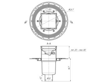 Душевой трап Bronze de Luxe 21980-5902, бронза