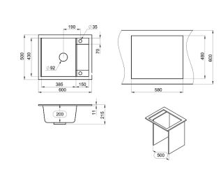 Мойка кухонная Granula 6002, ПИРИТ