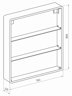Зеркало-шкаф с подсветкой Continent Eltoro Black МВК114 76см чёрный